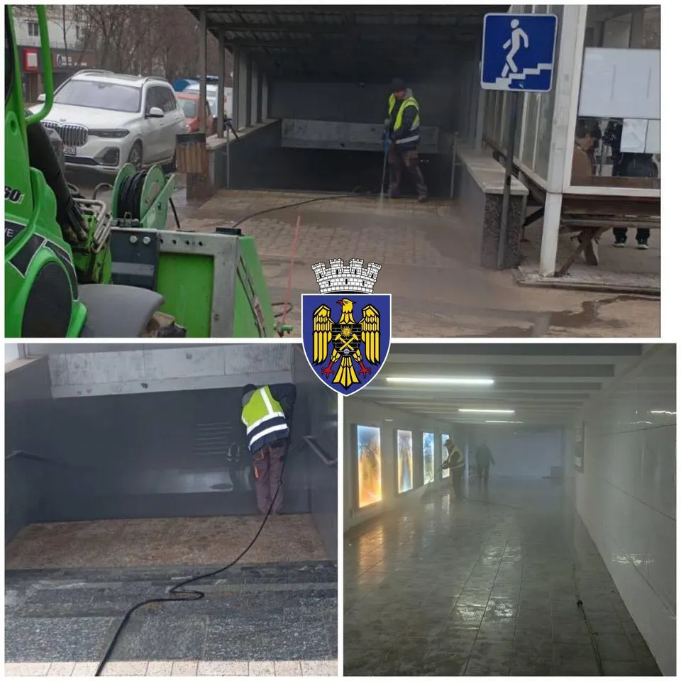💧Lucrări de salubrizare în subterana pietonală din sectorul Ciocana