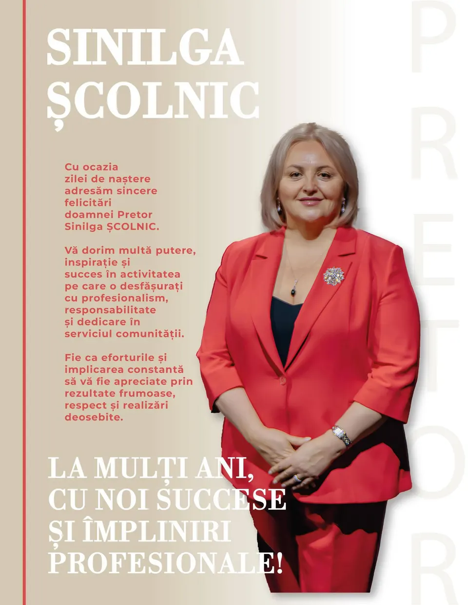 La Mulți Ani, Stimată doamna Pretor, Sinilga ȘCOLNIC