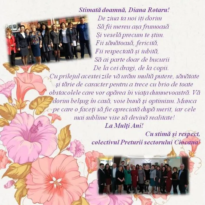 La mulți Ani, Doamna Diana Rotaru