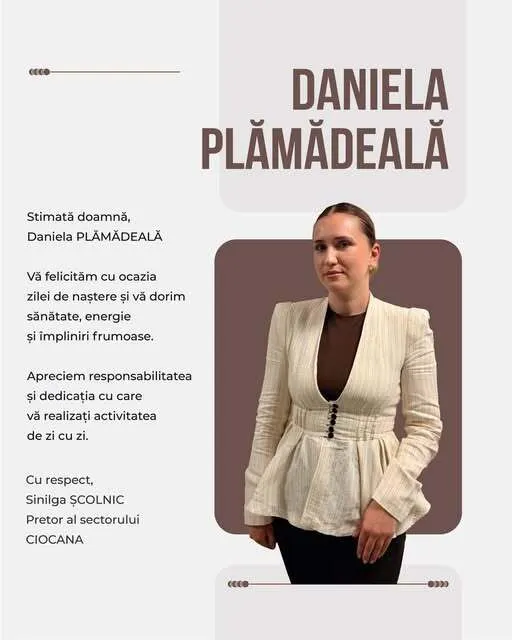 La Mulți Ani, doamna Daniela PLĂMĂDEALĂ