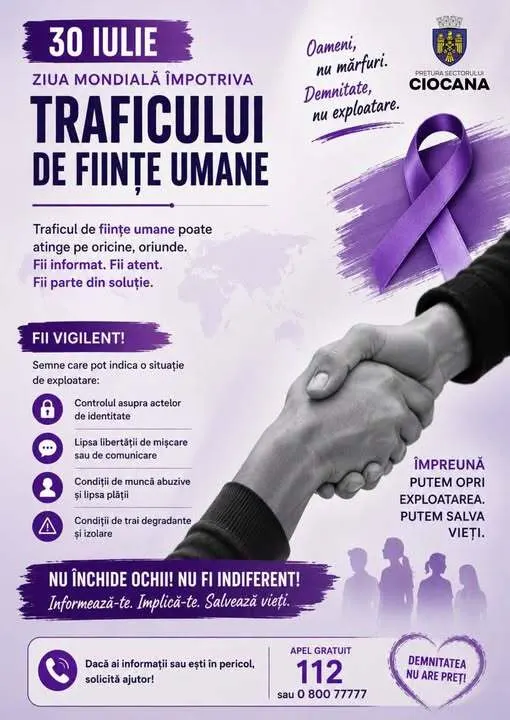 🟣 30 iulie – Împreună împotriva traficului de ființe umane