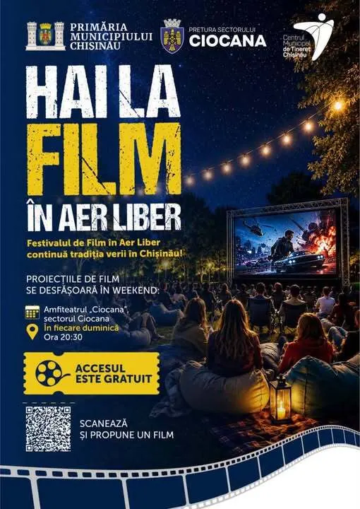 🎬 Seri de film în aer liber la Amfiteatrul Ciocana