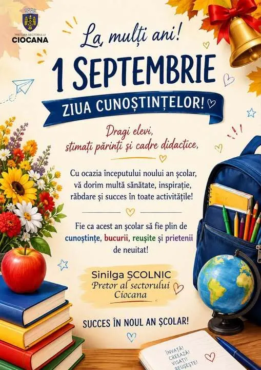 1 Septembrie Ziua Cunoștințelor