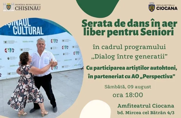 Vă învităm la o serata de dans în aer liber pentru seniori