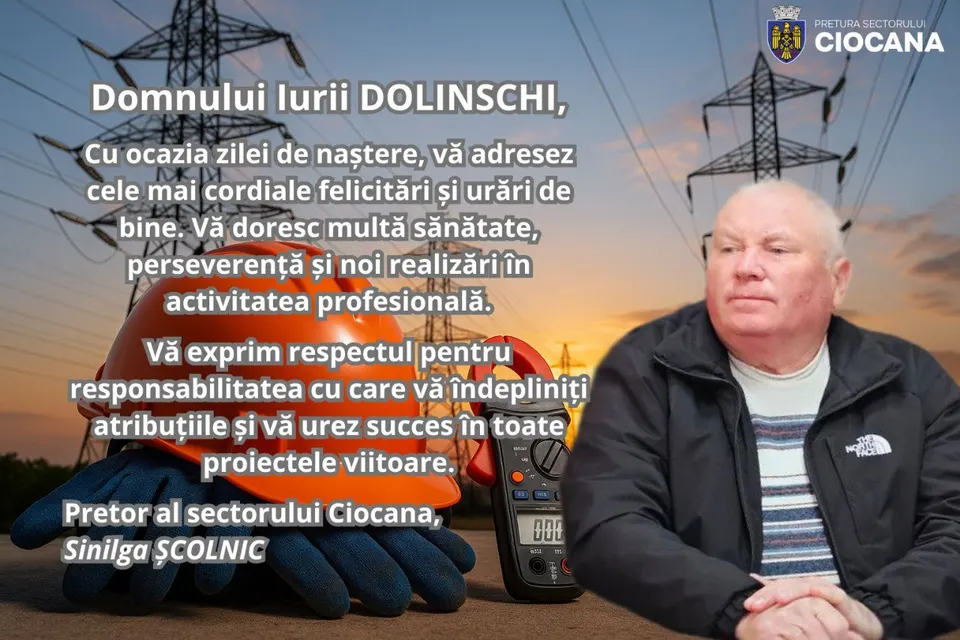 Cu ocazia zilei de naștere, domnului Iurii Dolinschi