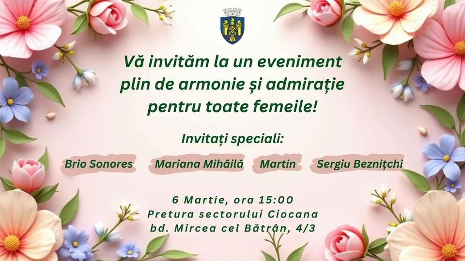 Vă invităm la un eveniment plin de armonie și admirație pentru toate femeile