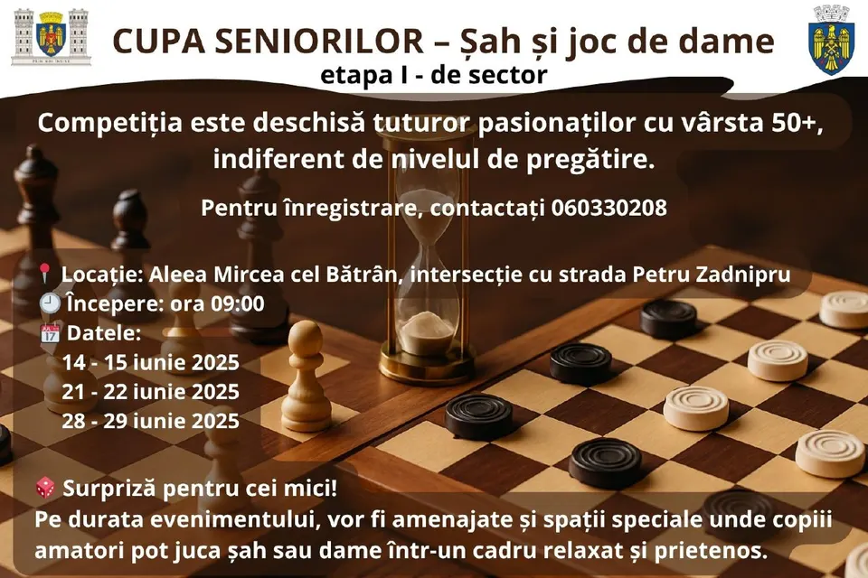 Cupa seniorilor - șah și joc de dame